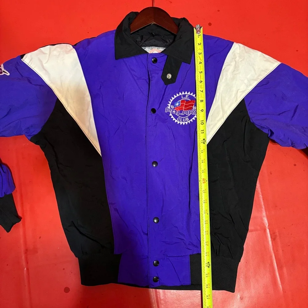 Vintage 90s Polaris L.E. Club Bomber Jacket Purple Black White Mens‎ M/M - Picture 5 of 8
